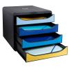EXACOMPTA Schubladenbox BeeBlue A4+ 3104202D Big Box, 4 Schubladen